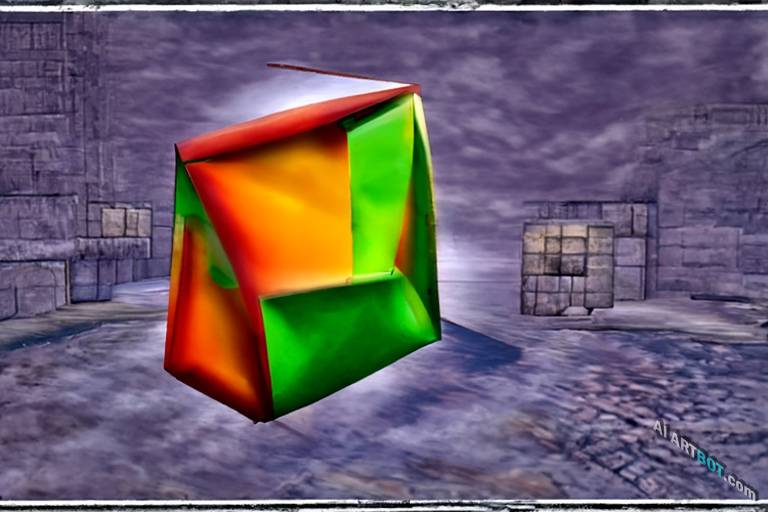 A cube, PS1 graphics