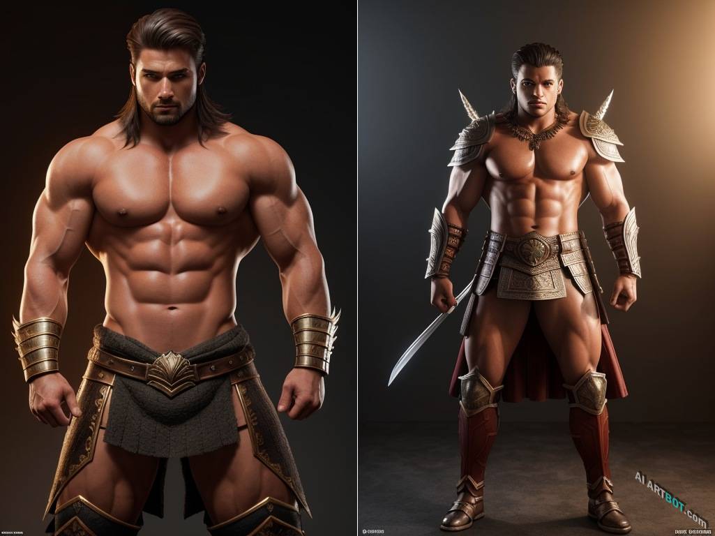 A handsome male warrior - Model : Uber Realistic Porn Merge (URPM)