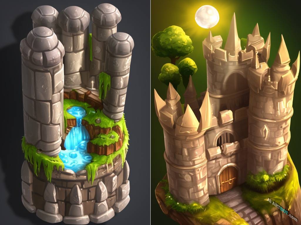 A view of castles - Model : Handpainted RPG Icons